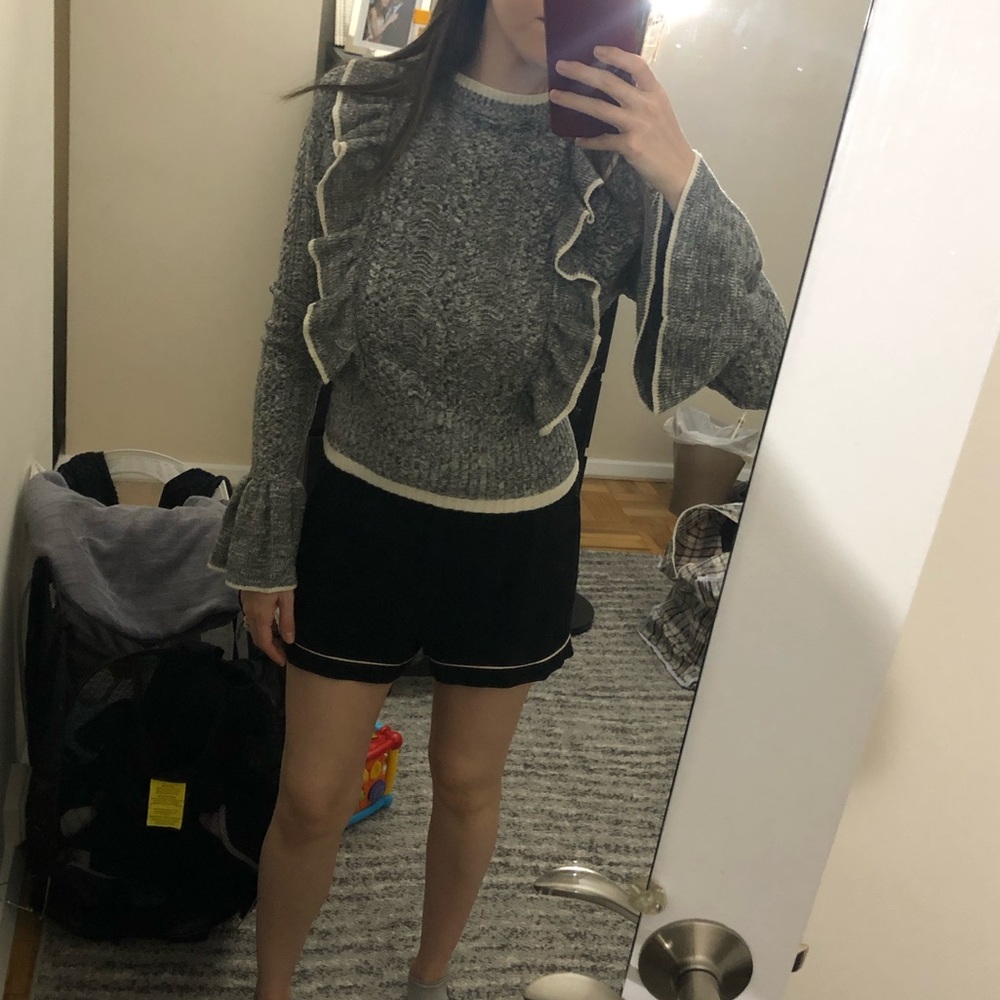 H&M ruffle heathers sweater